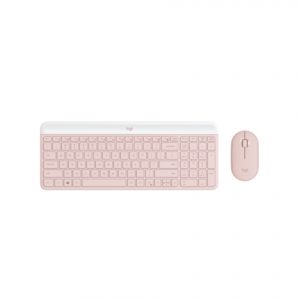 Kit Teclado y Mouse LOGITECH , Rosa, 10 m