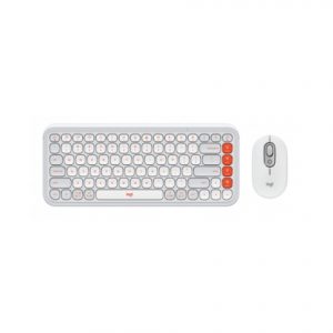 Kit Logitech POP 920-013055 Teclado y mouse Bluetooth Color gris y naranja.