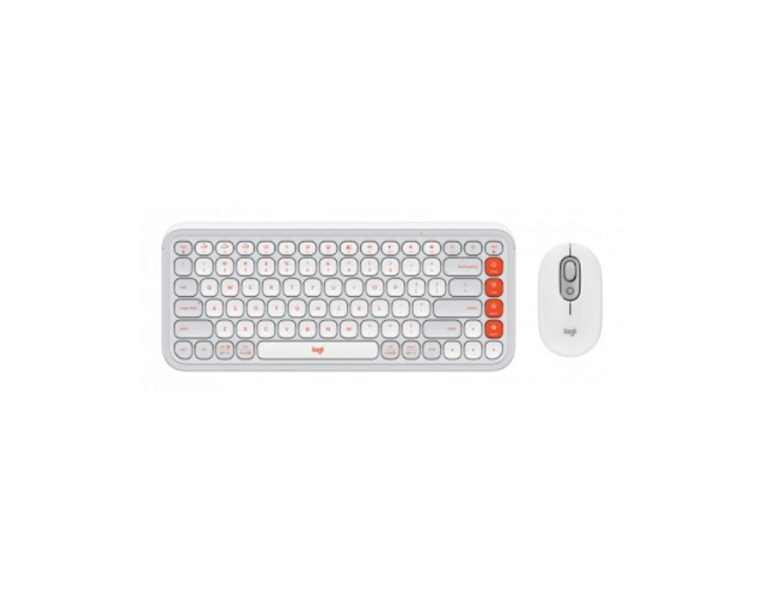 Kit Logitech POP 920-013055 Teclado y mouse Bluetooth Color gris y naranja.